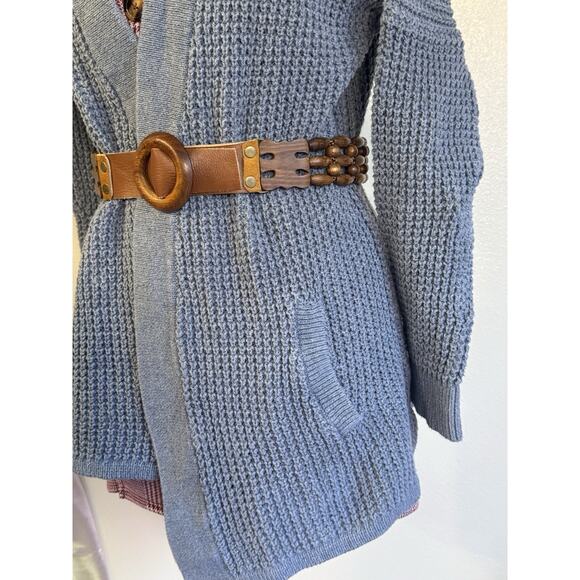 Toad And Company Blue Cardigan Grandpa Sweater Cozy Vibe Eco Fabric - Picture 15 of 16